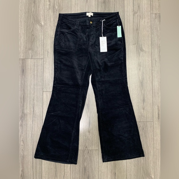 Anthropologie Pilcro Icon Low-Rise Corduroy Chop Pocket Flare Jeans Size 16W NWT - Picture 3 of 14